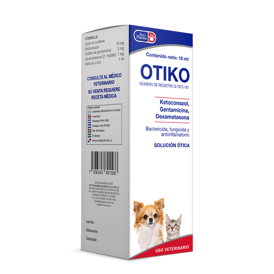 PETS PHARMA OTIKO SOLUCION ÓTICA 18 ML 10 MG