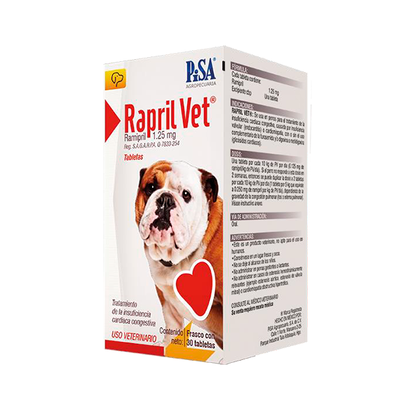 PISA RAPRIL VET 1.25 MG 30 TABLETAS