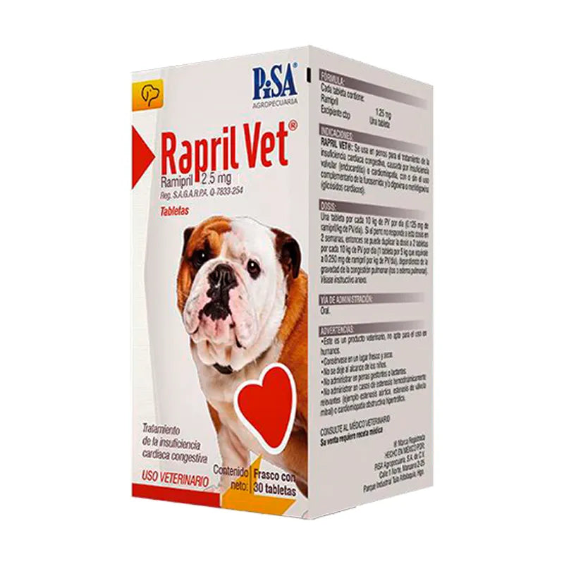 PISA RAPRIL VET 2.5 MG 30 TABLETAS