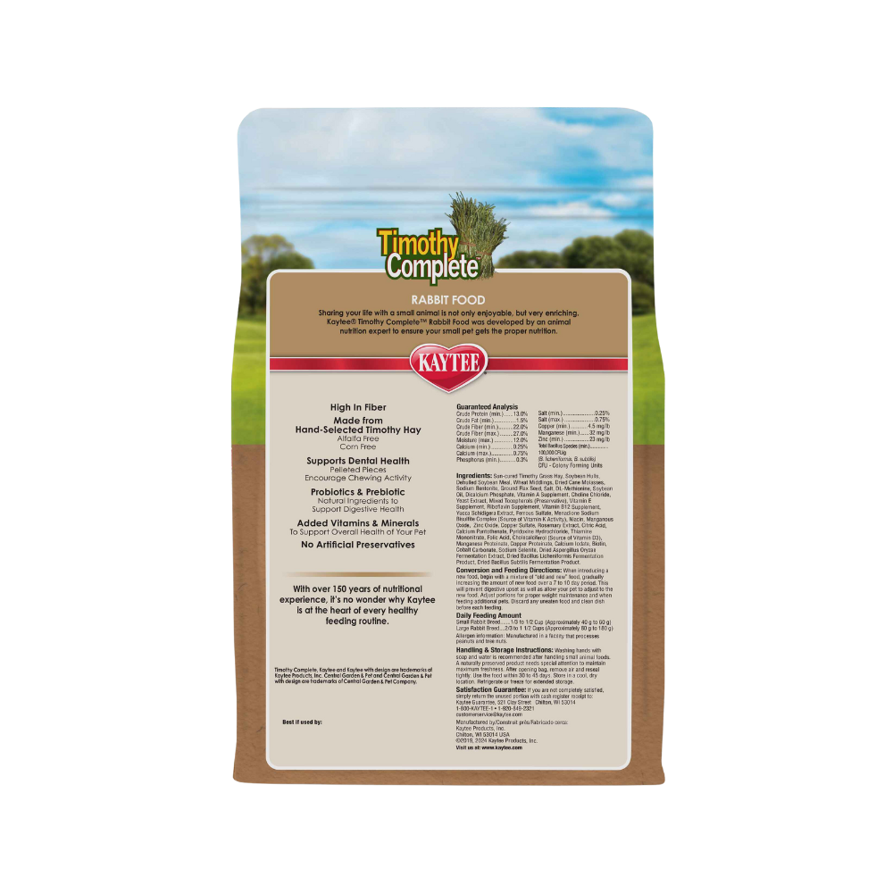 Kayte Timothy Complete Alimento Para Conejo 2.04 Kg