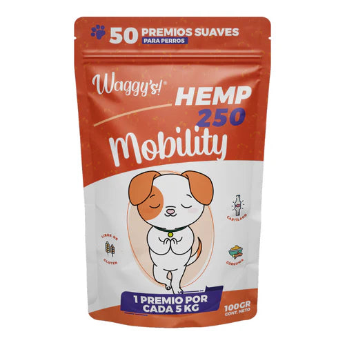 WAGGYS CBD MOBILITY PERROS HEMP 250MG 50 PREMIOS