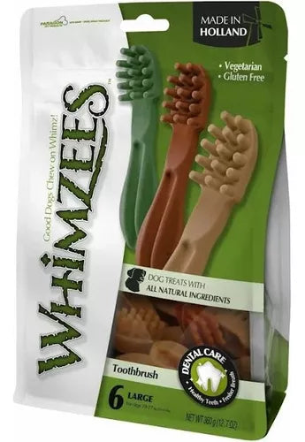 Whimzees Premios Para Perro De 18-27 Kg Figura Cepillos 6 Pzas