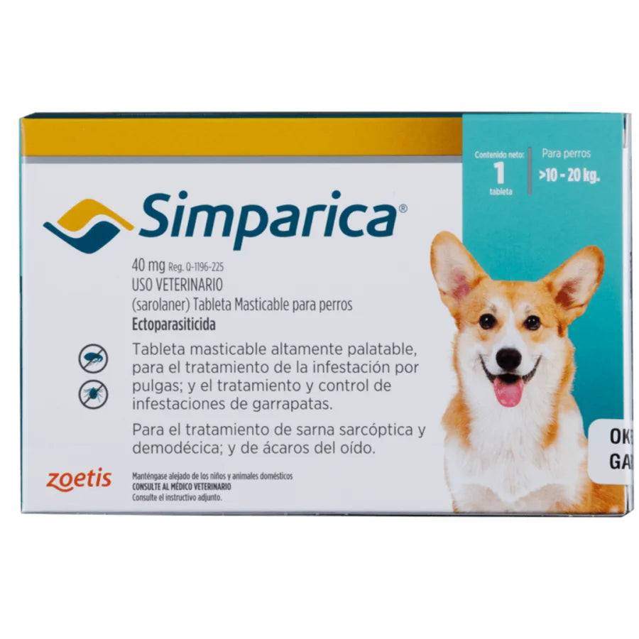 ZOETIS SIMPARICA 40 MG 10-20 KG 1 TAB.