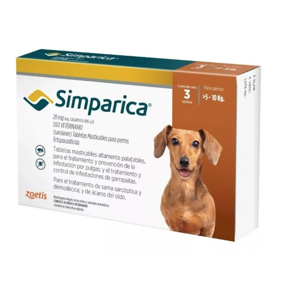 ZOETIS SIMPARICA 20 MG  >5 - 10 KG 3 TAB