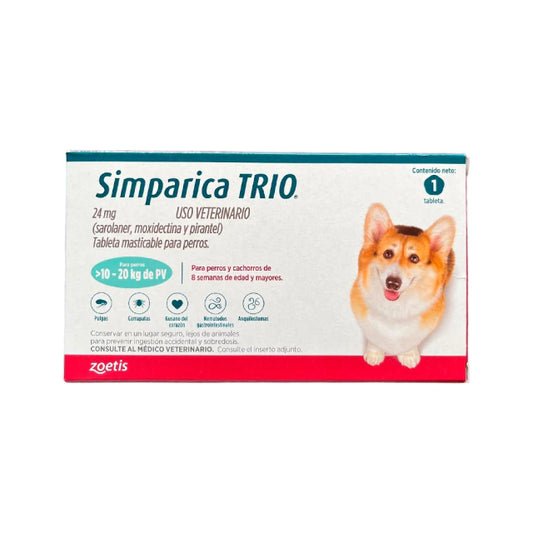 ZOETIS SIMPARICA TRIO 10 - 20 KG 1 TAB