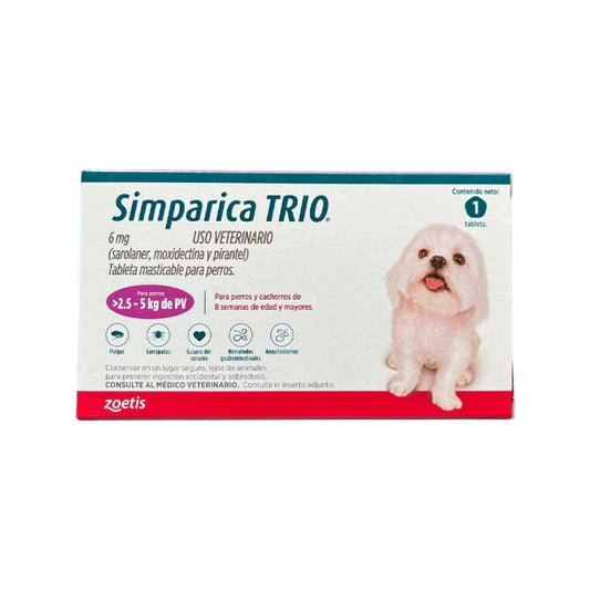 ZOETIS SIMPARICA TRIO 2.5-5 KG 1 TAB