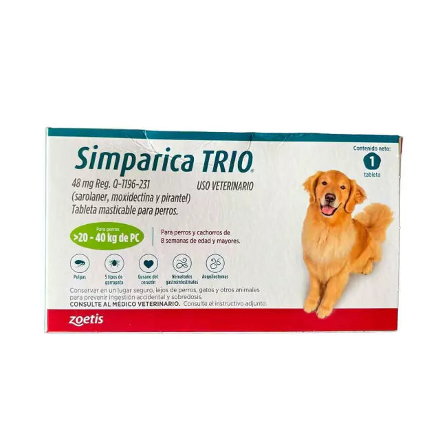 ZOETIS SIMPARICA TRIO 20-40 KG 1 TAB