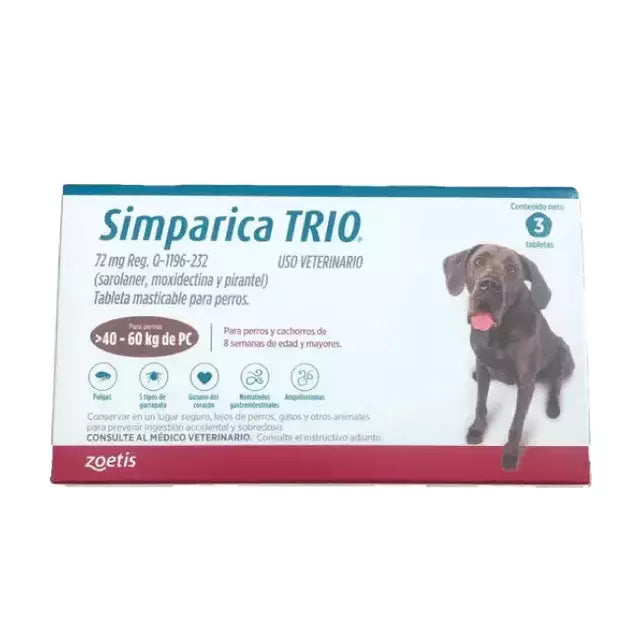 ZOETIS SIMPARICA TRIO 40-60 KG 3 TAB