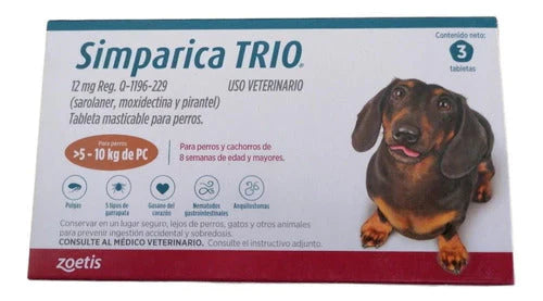 ZOETIS SIMPARICA TRIO 5-10 KG 3 TAB