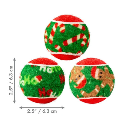Kong Squeakair Pelota Medianda Diseño Navidad 6 Pzas