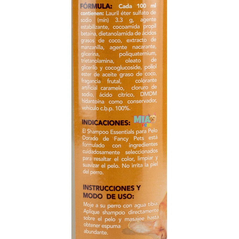 Shampoo Para Perro Essentials Pelo Dorado 250 Ml Fancy Pets Fragancia Manzanilla Tono De Pelaje Recomendado Claro