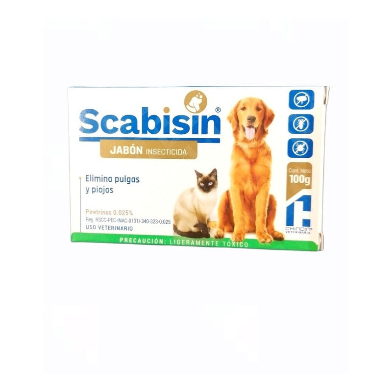 Scabisin Jabón Insecticida Para Perros Y Gatos 100 G